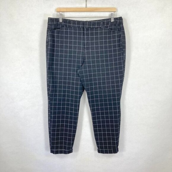 🔥 3/$15 🔥  Old Navy Pixie High Rise Secret Slim Pockets Window Pane Pants 16 - Picture 3 of 7